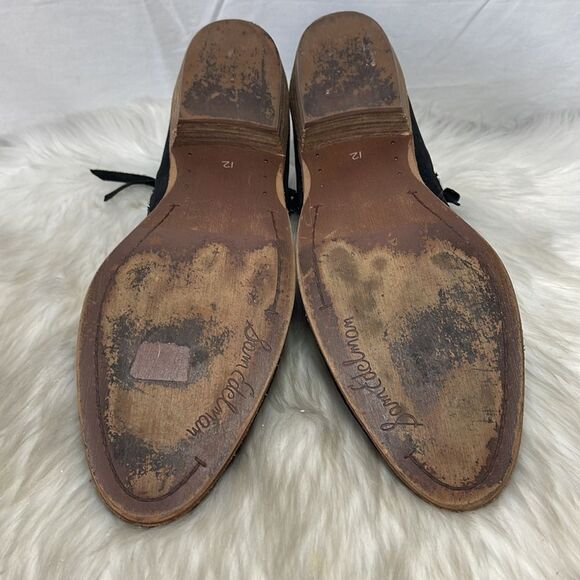 Sam Edelman Packer Black Suede Low Heel Booties Sz 12 - Picture 7 of 8